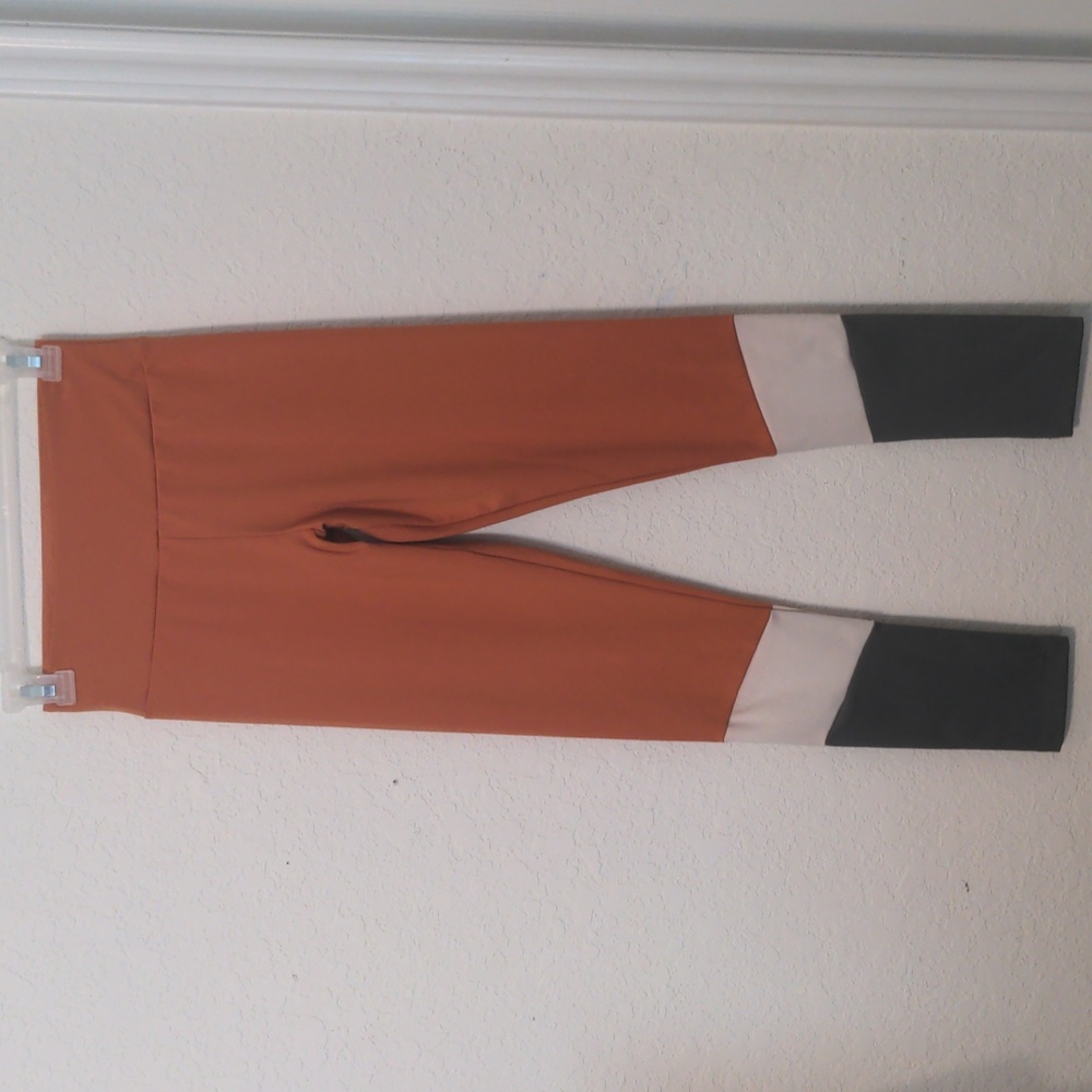 Zara Girls Orange White & Gray Athletic Leggings. Size 11-12.